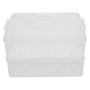Cake Carrier Box for Transporting Desserts Two Transparent Bakery Packing Container Holds Sturdy and Compact Design for Cakes and Pastries