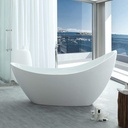Vintage Tub & Bath Crescent 73 Inch Acrylic Double Slipper Freestanding Tub - No Faucet Drillings