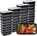 50-Pack Food Container Meal-Prep Containers, 16oz 16 Ounce Microwavable Reusable Food Containers with Lids for Food Prepping, Disposable Lunch Boxes, BPA Free Plastic Food Boxes