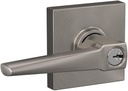 SCHLAGE F51A ELR 619 COL Eller Lever with Collins Trim Keyed Entry Lock, Satin Nickel
