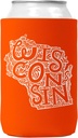 Wisconsin Can Cooler | Funny Christmas Neoprene Can Coozie/Cooler (Orange)