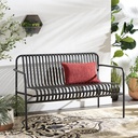 SAFAVIEH Outdoor Patio Furniture Core Black Two Seater Chair (Fully Assembled)