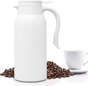 40.5oz (1200ml) Stainless Steel Double Walled Insulated White Coffee Carafe, Heat Retention Airpot Keeps Beverages Hot or Cold, for Tea, Espresso, Hot Chocolate and More