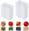 15 Set Reusable Snack Containers with Lids, 2-Compartment Leakproof Sauces Dipping Box, On-the-Go Snack Pack Containers for Kids and Adults, BPA-Free