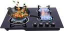 4 Burners Built-In Natural Gas Stove Cooker, Stainless Steel Stove Burner with 4 Independent Control Knobs, Kitchen Cooker Stove Cooktop for Apartments, Outdoor, RVs