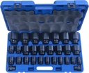 MacWork 29 Pieces Impact Socket Set, 3/4-Inch Drive, Standard, SAE 3/4 inch to 2-1/2 inch, CR-V Alloy Steel, 6-Point Sockets with a Storage Case