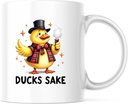 Ducks Sake Coffee Mug - Funny Cartoon Duck Mug - Top Hat Duck Tea Mug - 11 Ounce Ceramic Cup - PLDFM06460