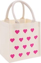 Canvas Tote Bags with Handles Reusable Heart Canvas Gift Bags Waterproof Lining for Valentine's Mother's Day Wedding Bridesmaid Bachelorette Beach Party