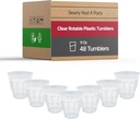 Smarty Had A Party 48 Clear Rotable Plastic Tumblers 11 oz. Clear Bulk Plastic Tumblers Drinking Glasses for Parties and Events