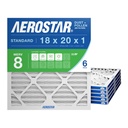 Aerostar 18x20x1 MERV 8 Air Filter, 6 Count, ACTUAL SIZE (17.50 x 19.50 x 0.75), HVAC, Air Conditioning & Furnace Filter Captures Dust, Lint & Pollen (MPR 600 / FPR 5), Made in USA