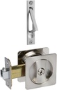 Delaney Hardware 370009 Contemporary Entry Square Pocket Lock - Satin Nickel, Silver Pocket Door Lock with Key