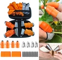 34Pcs Silicone Gardening Thumb Knife Pruner Anti-Cut Finger Cover Tool with Case Pruner Knife-Plants Fruit Vegetable Potted Kitchen Pickers Plant Picking Trim Harvesting Cutter Separator Garden