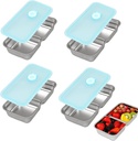 4 Pack Grab and Go Snack Containers, Stainless Steel Reusable Double Compartment Snack Box Containers with Lids Dishwasher Safe Travel & Outdoor Camping Portable Food Storage (4 Pack Sliver)
