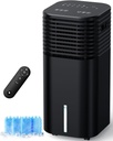 FANCOLE Windowless Portable Air Conditioners with 4Modes & 3Speeds, 15H Timer for Smart Auto-off, 2Gal Tank for 20H Cooling, Evaporative Air Cooler 17 FT Remote, 120° Swing Swamp Cooler No Hose Needed