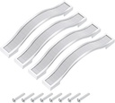 uxcell Cabinet Pulls Drawer Handle 96mm Hole Centers Alloy Crystal Full White 4Pcs