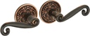 Lancaster Door Set with Scroll Design Levers Right Hand Double Dummy in Oil Rubbed Bronze. Old Door Knobs.