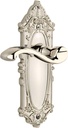 Grandeur GVCPRT_PSG_234 Grande Victorian Solid Brass Rose Right Handed Passage Door Lever Set with Portofino Lever and 2-3/4" Backset - Polished Nickel