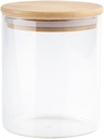 Cabilock 450ml High Borosilicate Glass Storage Jar Sealed Jar with Bamboo Lid Grain Storage Box