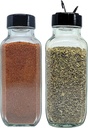 JARMING COLLECTIONS 8 oz Glass French Square Spice Jars with Shaker Lids - Elegant Design for Food Storage and Kitchen Organization - Enhance Your Spice Storage – Made in USA