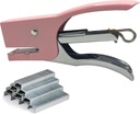 Office Stapler with 1000 Set Staples, Portable Durable Stapler for Home Supplies (Macaron Pink)