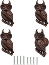 Cabinet Knobs, Vintage Decorative Metal Owl Knobs Pulls Handles for Door Drawer Cupboard Closet, Antique Dresser Knob Kitchen Home Hardware Furniture Handle 4Pcs (Red Bronze)