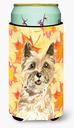 Caroline's Treasures CK1846TBC Fall Leaves Cairn Terrier Tall Boy Hugger Can Cooler Sleeve Hugger Machine Washable Drink Sleeve Hugger Collapsible Insulator Beverage Insulated Holder