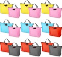 Chunful 24 Pcs Insulated Lunch Bags Aesthetic Lunch Bag Lunch Tote Bag Bulk with Zipper Thermal Leakproof Lunch Bags or Women Men Office Work School Picnic Beach Fishing (Bright Color)