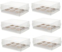 Luxshiny 6pcs Transparent Cake Boxes Dessert Packaging for Cupcakes Muffins Cookies Food Containers for Birthday Party Treats for Transport