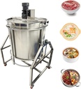 TECHTONGDA 13Gallon Automatic Cooking Pot with Stirrer Stand Mixer Commercial Food Mixer Electric Stirrer Hotpot Condiment Machine Stainless Steel Stock Pot