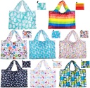 CODOBON Grocery Bags Reusable Foldable 8 Pack Shopping Bags Large 50LBS Groceries Bags Ripstop Waterproof Machine Washable Eco-Friendly Nylon (animals-8pack)