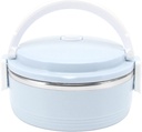 Thermal Lunch Box, Stainless Steel Single Layer Lunch Box, Portable Insulated Bentos Box, with Safety Buckle, for offices picnics (Blue)