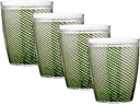 Kraftware Fishnet Collection 14-Ounce Doublewall Drinkware, Kale Green - Set of 4