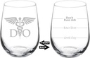 Wine Glass Goblet Two Sided Good Day Bad Day Don't Even Ask DO Osteopathic Medicine Doctor (17 oz Stemless)