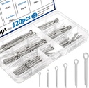 120Pcs Cotter Pins 304 Stainless Steel Cotter Pins Assortment Kit Tractor Pin Used for Hitch Pin Lock System, Trucks, Engine Repair in Towing Hitch Clips & Pins