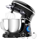 COSTWAY Stand Mixer, 660W Electric Kitchen Food Mixer with 6-Speed Control, 6.3-Quart Stainless Steel Bowl, Dough Hook, Beater, Whisk