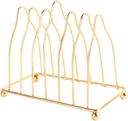 Zerodeko Wear Resistant Decorative Iron Plate Holder with Drainage Design Countertop Organizer for Kitchen and Dining Easy Clean Desktop Storage Rack in Gold Finish