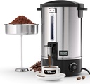 Commercial Coffee Urn, 110-Cup 16L Fast Brew Stainless Steel Hot Beverage Dispenser with Thermometer-Electric Hot Water Urn for Wedding, Party, Catering Events with Easy Cleaning(Double Wall)