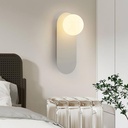 White Bathroom Vanity Light Fixture,Glass Wall Lamp with Sphere Lampshade,Hardwired Hallway Light Fixture,Modern Wall Sconce for Bedside Corridor and Living Room
