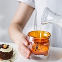 Glass Mug Coffee Cup,12Oz latte Glasses Transparent Heat-Resistant Borosilicate Thermo Coffee Mug for Hot and Cold Drinks Iced Tea Latte Milk Beer Juice 350ml (Color : 250ml Amber Bear)