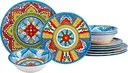 Certified International Seville 12 Piece Melamine Dinnerware Set, Service For 4