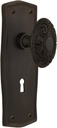 Nostalgic Warehouse Prairie Plate with Keyhole Victorian Knob, Privacy - 2.75", Oil-Rubbed Bronze