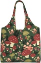 Tote Bag Kitchen Reusable Grocery Bags Bright Mushrooms Art Canvas Tote Bag Aesthetic Reusable Shoulder Bag For Gym, Travel, Work