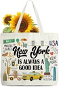 Women's Trip Tote Bag, New York Is Always A Good Idea Canvas Tote Bags, Travel Gifts Bags For Friends Family Nyc Lovers Travel Lovers, Honeymoon Gifts For Newlyweds, Nyc City Reusable Grocery Bag -43