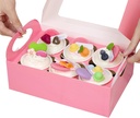 25 Pink Cupcake Boxes, Cupcake Boxes 6 Count with Window and Inserts, Mother's Day Cupcake Holders for Cupcakes, Muffins, Cookies