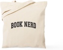 CafePress Book Nerd Reusable Natural Beige Canvas Shopping Bag
