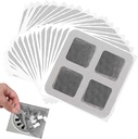 100Pcs Disposable Shower Drain Hair Catcher, 4" X 4" Square Shower Floor Drain Mesh Stickers for Bathroom Laundry Bathtub Kitchen Sink, Human and Pet Hair