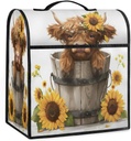 6-8 Quart Kitchen Aid Cover Animal Highland Cow Flower Stand Mixer Cover Dust Cover Of Mixer Washable Kitchen Appliance Covers Food Processor Cover with Top Handle Kitchen Aid Mixer Cover Compatible