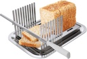 Stainless Steel Bread Cutter - Slicer for Homemade, Sourdough, Sandwich & Loaf Bread - Slicing Guide & Crumb Tray
