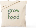 CafePress Grow Food Not Lawns Tote Bag Reusable Natural Beige Canvas Shopping Bag