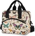 Insulated Lunch Bag for Women Men Butterfly Pattern Large Reusable Lunch Box Adult Leakproof Portable Cooler Tote Bags for Work Picnic